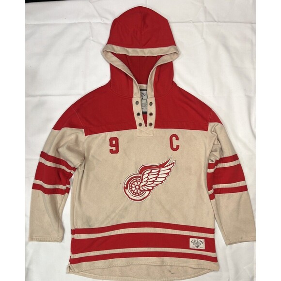 DETROIT REDWINGS Old Time Hockey Lacer Hoodie Hockey Style Gordie Howe #9 XL - Picture 2 of 16